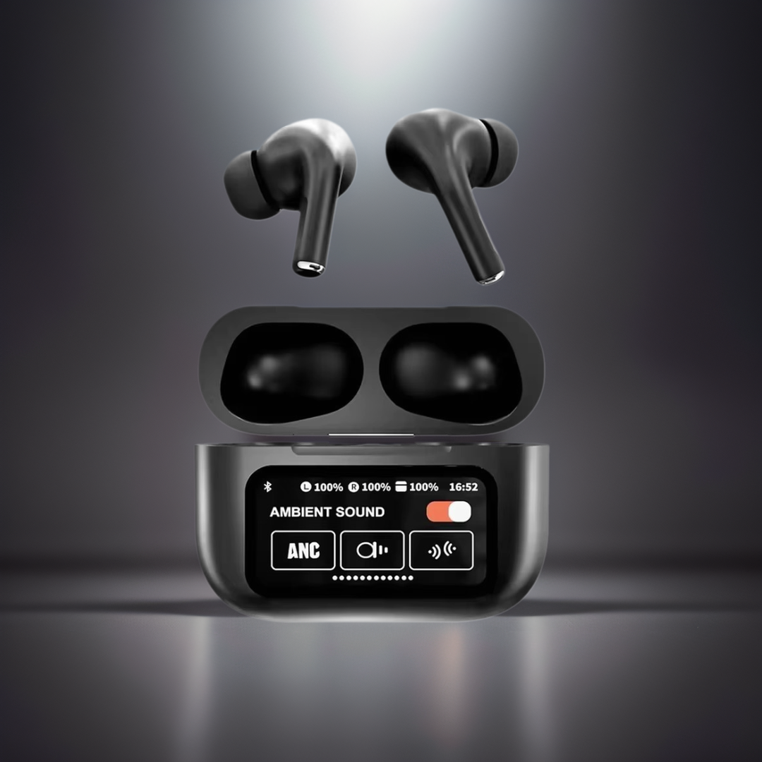 A9 Pro Fones De Ouvido Sem Fio Bluetooth 5.4 Smart Display HD Sound Headsets EQ Modo Transparente Design Compacto Hi-Fi