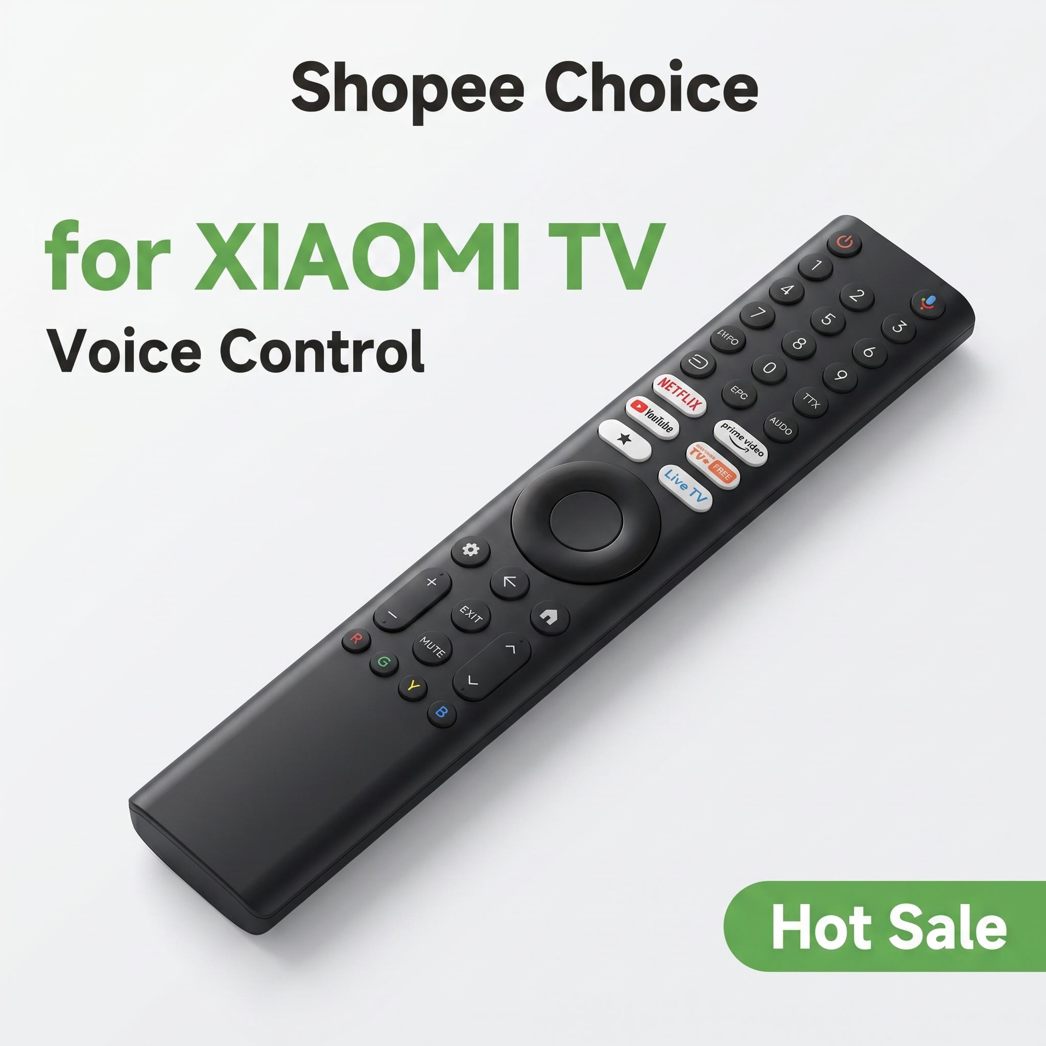 Controle Remoto para Xiaomi TV 6 Botões com Voz Bluetooth Controle Remoto Inteli