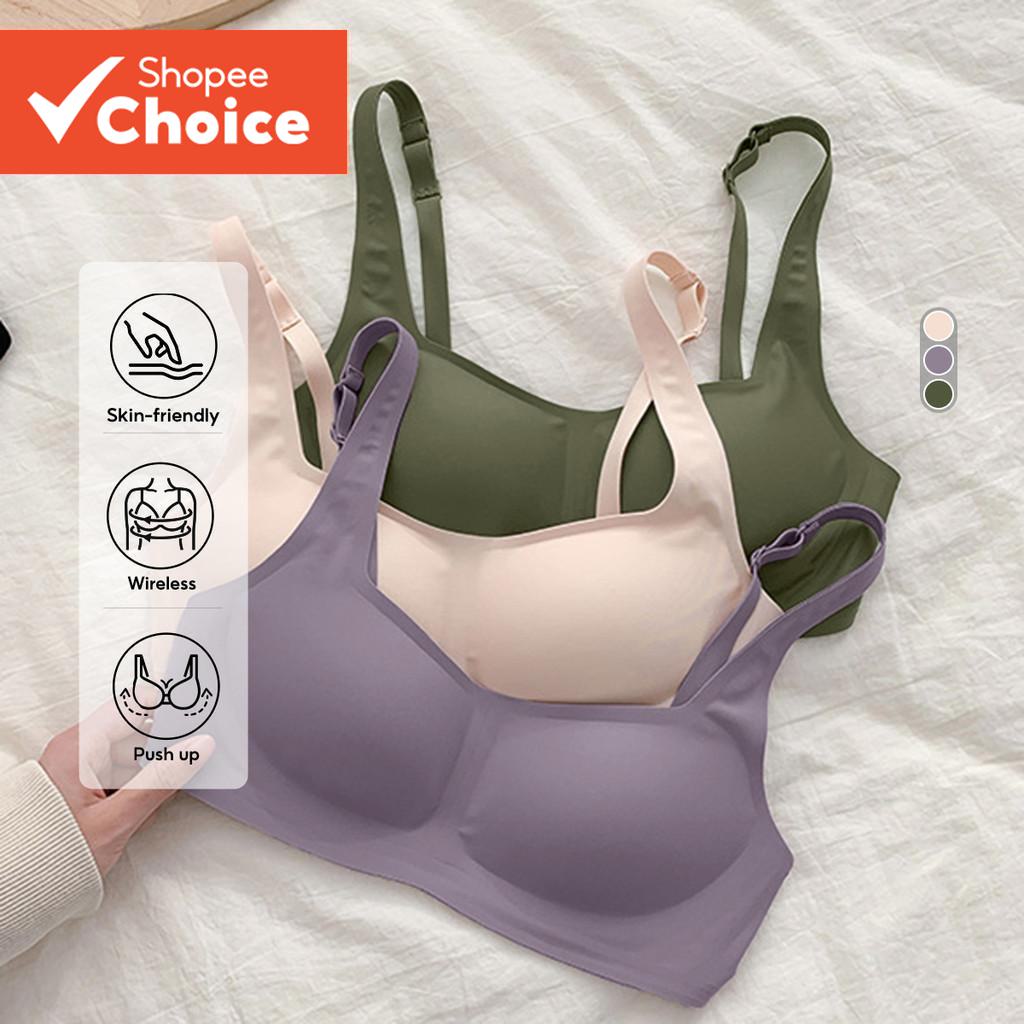 Lovito Sutiã Sexy Sem Costura Respirável Com Fivela Bralette Para Mulheres LNL43214
