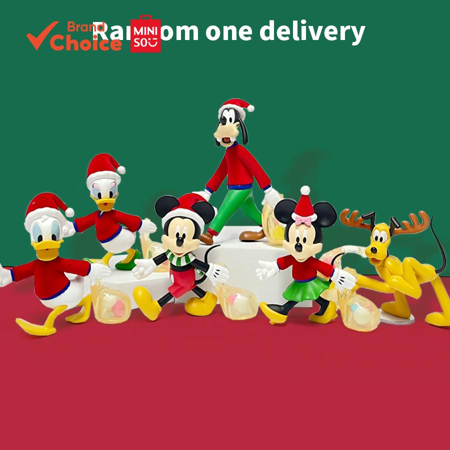 MINISO Série Disney "mão-na-mão" - Figurinhas Aleatórias de Mickey, Pato Donald e Outros, Festivas e Encantadoras, 7,5