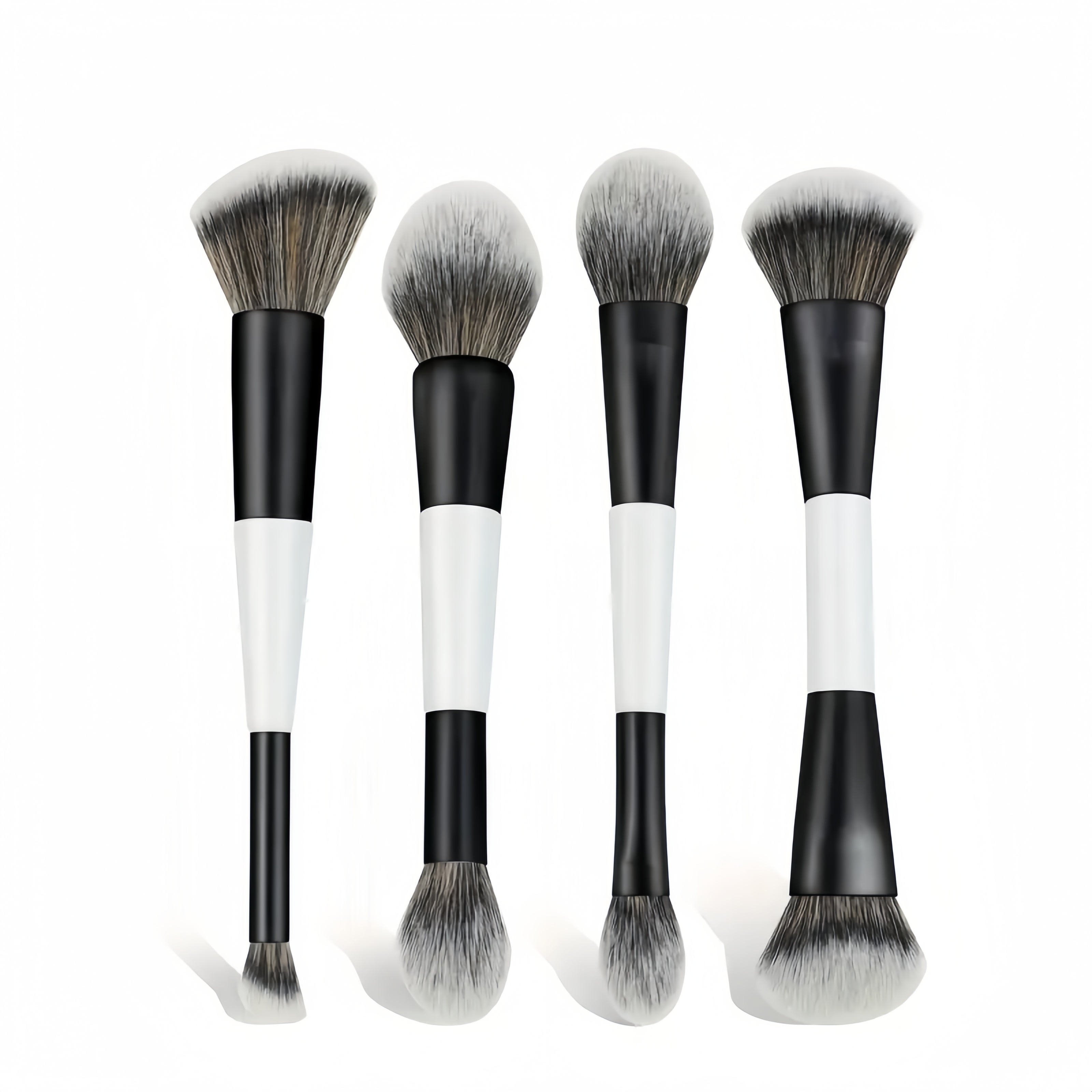 Conjunto De Pincéis Faciais Multifuncionais De 4 Peças , Kit De Corretivo De Sombra Em Pó De Blush De Ponta Dupla , Fáci