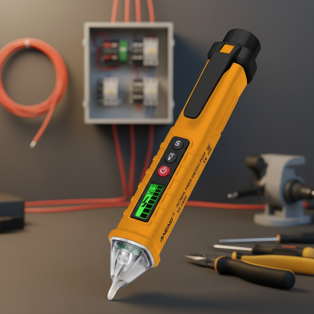 Caneta de Teste Elétrico com Detecção Não-Contato - Medidor Digital AC/DC 12-1000V para Uso Doméstico e Profissional