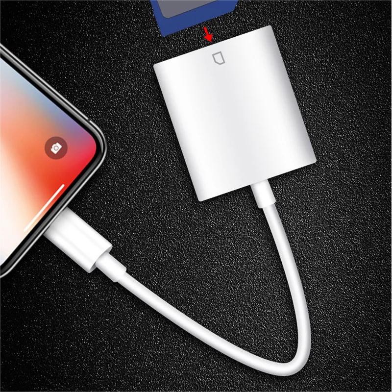 Leitor De Cartão Adaptador De Memória Para iPad iPhone 14 13 12 11 Pro Câmera SD Conversor De Dados Cabo OTG