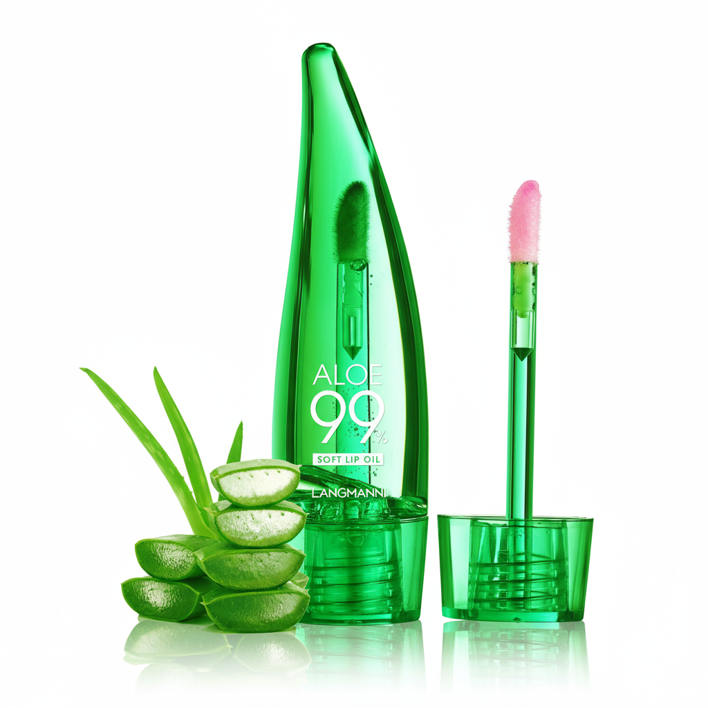 LANGMANNI Óleo Labial que Muda de Cor de Aloe Vera - Hidratante, Bálsamo Labial de Longa Duração e Brilho