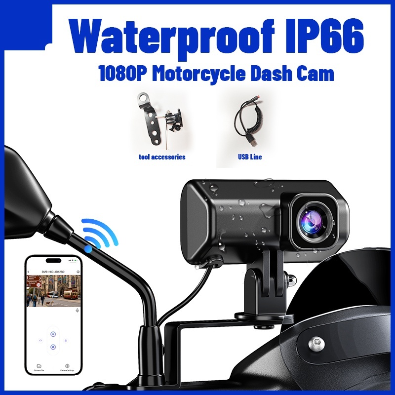 1080p WIFI Motorcycle Dash Cam Ip66 À Prova D'água De Choque Full HD Gravador De Equitação