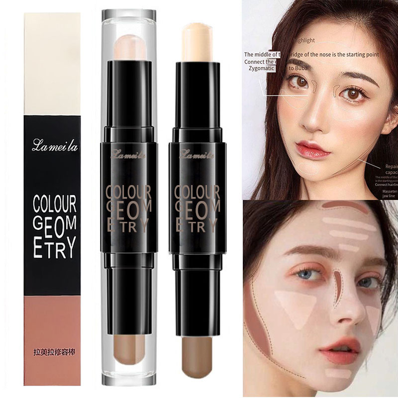 Lameila Caneta De Maquiagem Para Olhos Com Duas Pontas, À Prova D'água, Para Iluminar E Contornar