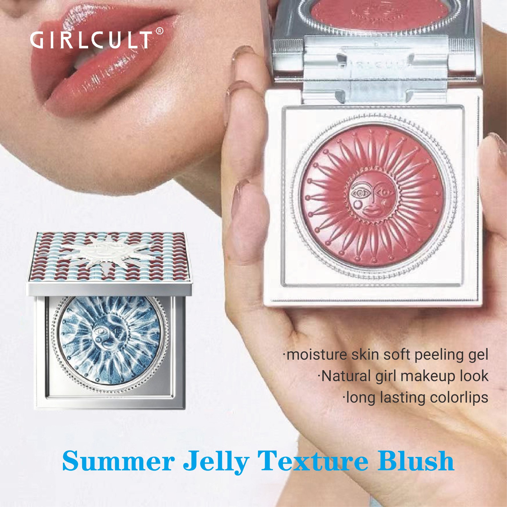 GIRLCULT Blush Refrescante de Verão - Textura cremosa - Nutre a pele - Resistente à água e ao suor - Ilumina o tom de