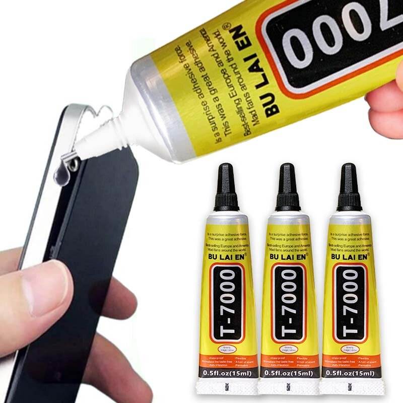 Adesivo Preto T-7000 Melhorado para Smartphones, Cola Artesanal Impermeável Cridoz 110ml para Joias, Reparação de Telas
