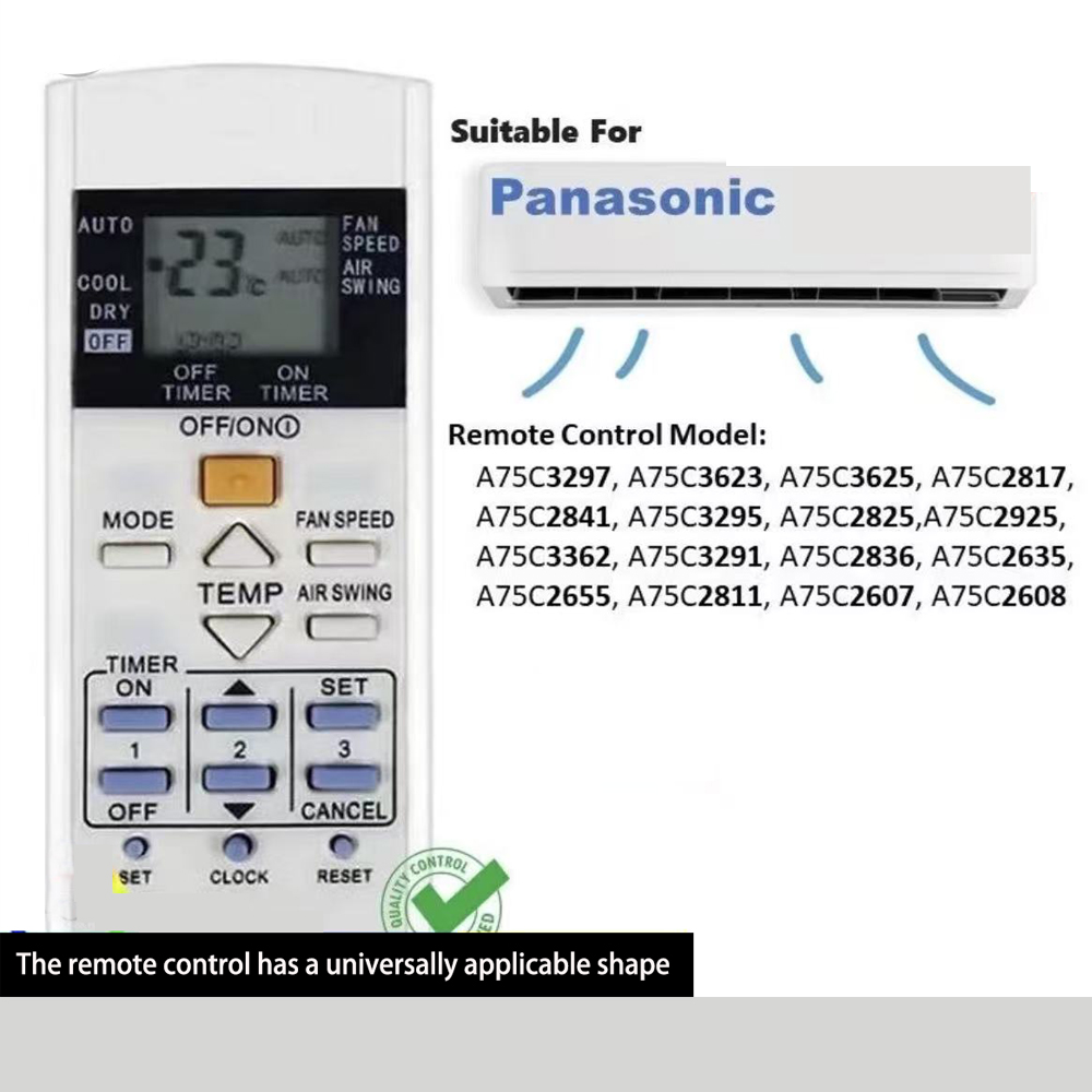 Para controle remoto de ar condicionado Panasonic A75C3297, 3623, 3625, 28172841, 3295, 2825, 2925, 3362, 3291, 2836,