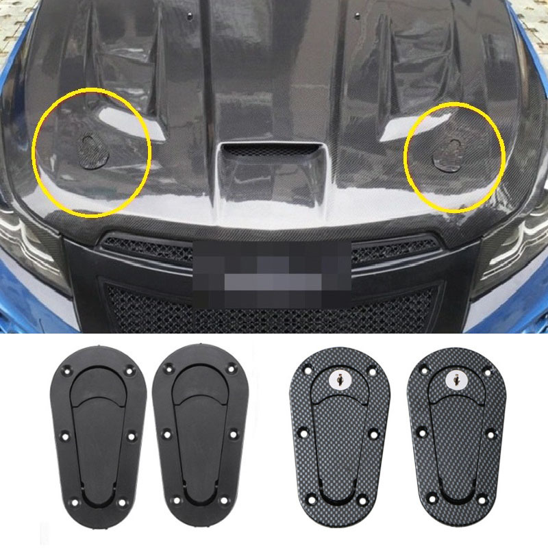 Trava de Capô Dianteiro Universal de Fibra de Carbono JDM para Motor Racing Modificado