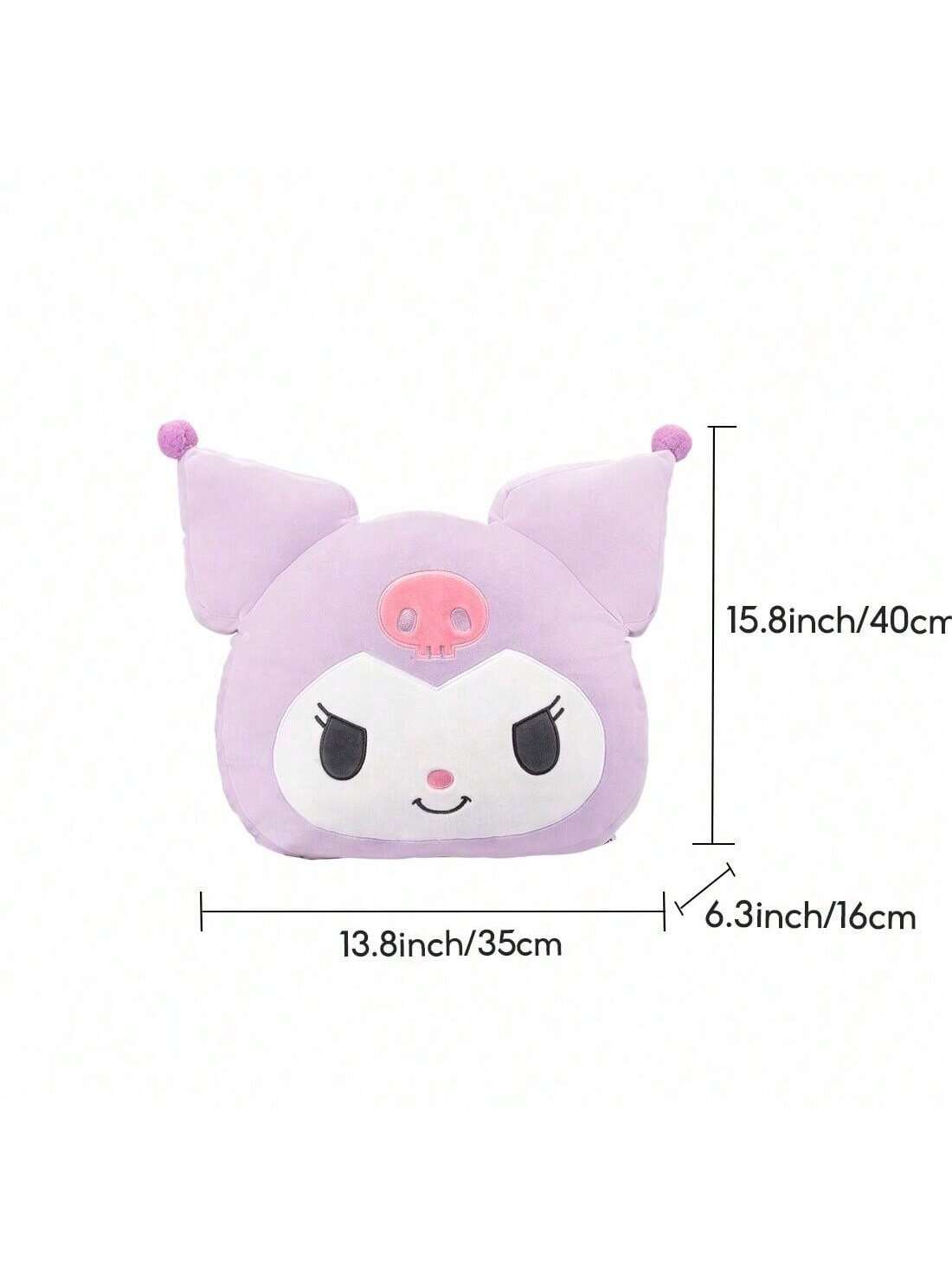 MINISO sanrio personagens série - travesseiro de pelúcia confortável e ultramacio da kuromi, pequena diaba, 40cm x 35cm — imagem 2 de 2