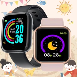 Relógio Inteligente Unissex e Infantil - Smartwatch Eletrônico D20 Y68, Monitor de Fitness, Presente de Aniversário para