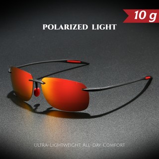 Óculos De Sol Polarizados Sem Moldura Ultra Leves 10g TR90 , Flexível , Confortável , Formato Quadrado Para Dirigir , Pe