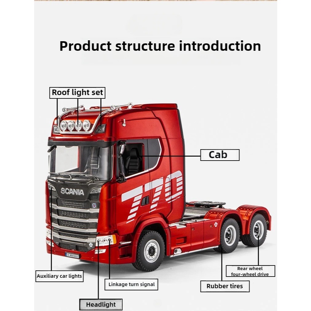 HUINA 1501 SCANIA 770S Controle Remoto Semi Caminhão Trailer 19CH RC Veículo De Engenharia De Transporte Pesado Com Luze — imagem 2 de 2