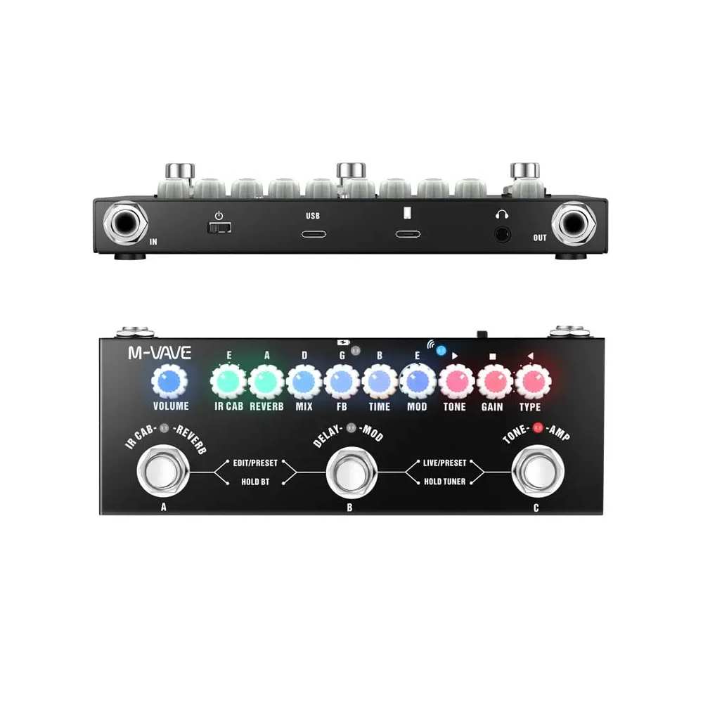 M-VAVE Cube BABY Guitar Multi FX Pedal 8 IR Box Sintonizador Recarregável USB Irig Interface De Áudio Saída De Fone De O