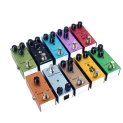 Mini Pedal De Efeito De Guitarra Elétrica Série 10 Modelos Overdrive Distorção Atraso Coro Tremolo Fase Único Stompbox P