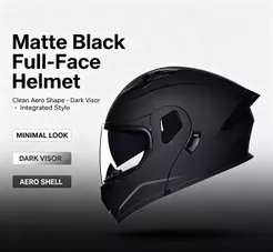 Orz 103 Capacete Modular Full Face Lente De Viseira Dupla Preto Fosco Para Motocicleta