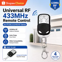 Controle Remoto Universal AXUS RF 433MHz para Portão de Garagem, Transmissor Sem Fio Abridor de Porta com Chaveiro