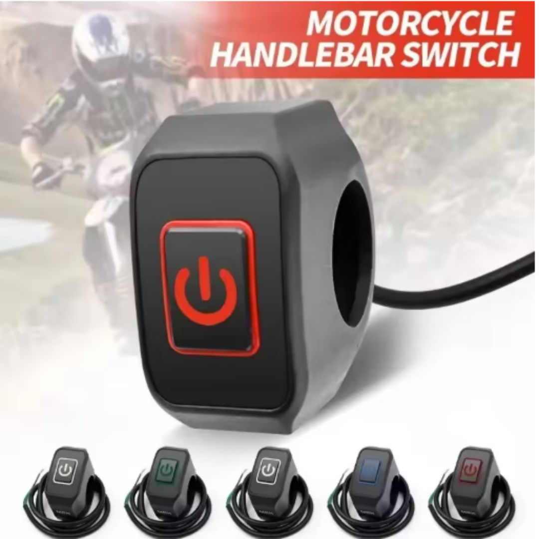 Interruptor De Alimentação Do Guiador Da Motocicleta 22mm LED Indicador Botão De Controle Universal Para Luz Auxiliar