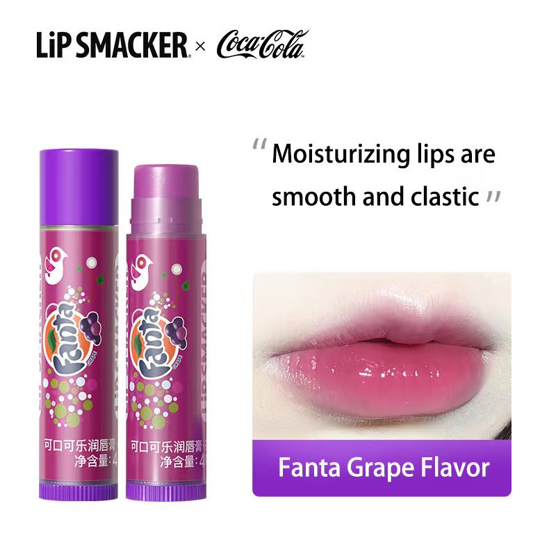 Lip Smacker Balm-Fanta Uva, hidratante e calmante o dia todo, pré-base para batom, mantém os lábios macios e suaves para — imagem 2 de 2