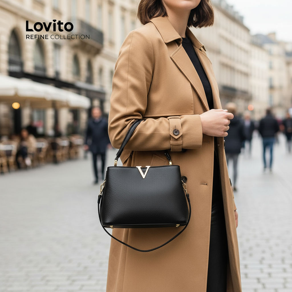 (Lovito Refine) Bolsa Pequena de Ombro para Mulheres com Fivela de Metal elegante LR15E080\3 em Oferta na Shopee