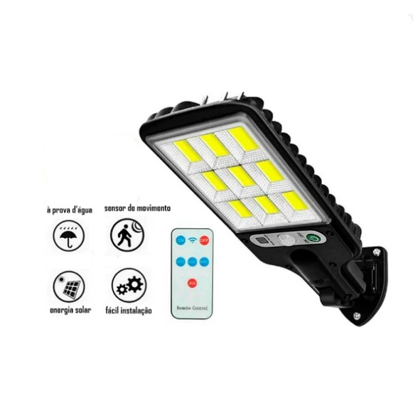 1pcs Lâmpadas De Rua E Parede LED Solares Para Exteriores Com Sensor De Movimento , 180 LEDs , Controle Remoto