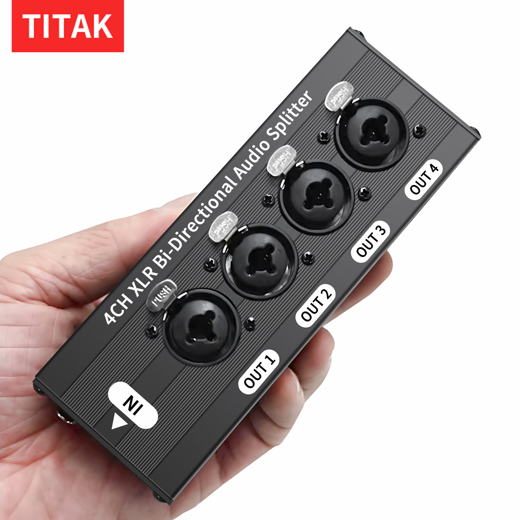 Divisor De Áudio XLR Balanceado 1 Em 4 Saídas Caixa De Sinal Passivo De 3 Pinos
