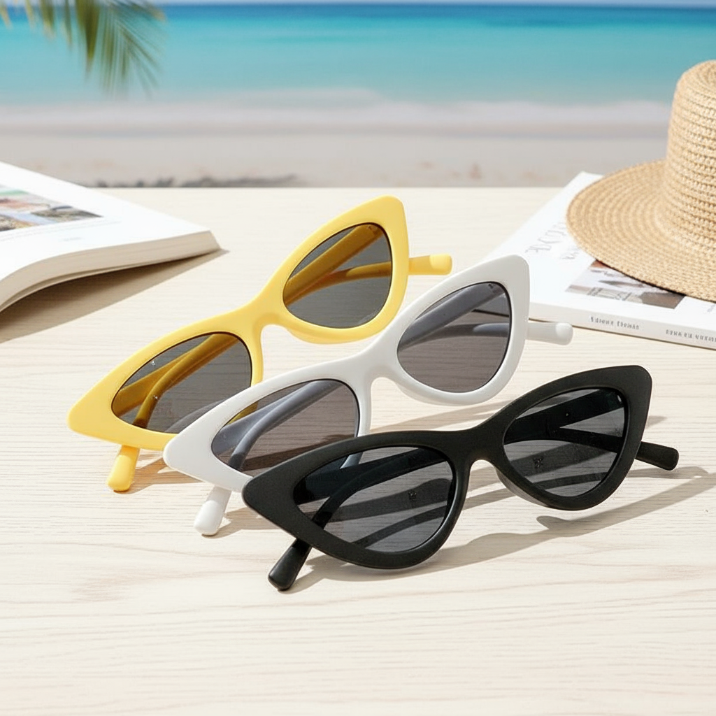 Óculos de sol infantis com formato de olho de gato, estilo coreano, retrô, proteção UV, para meninos e meninas, uso ao