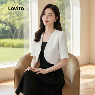 Lovito Elegante Blazer Simples Outono/inverno Blazer Branco para Mulheres L156AD182\2
