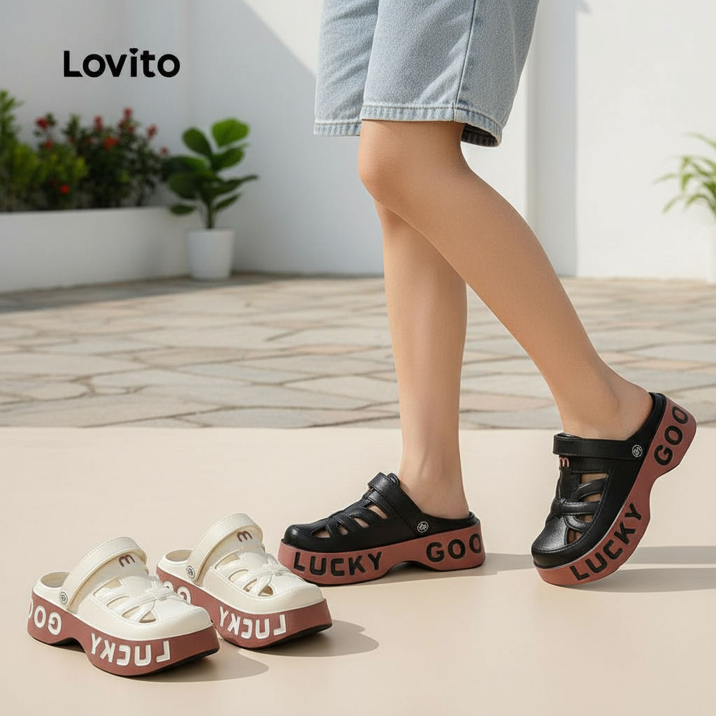 Lovito Chinelos Casuais Coloridos com Solado Grosso e Antiderrapante para Mulheres LFA76356