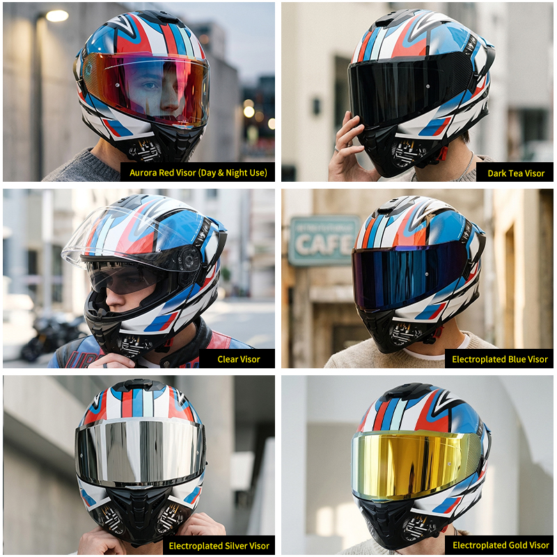 Capacete Modular De Motocicleta Integral Com Viseira Dupla, Segurança Unissex Para Todas As Estações · foto 2