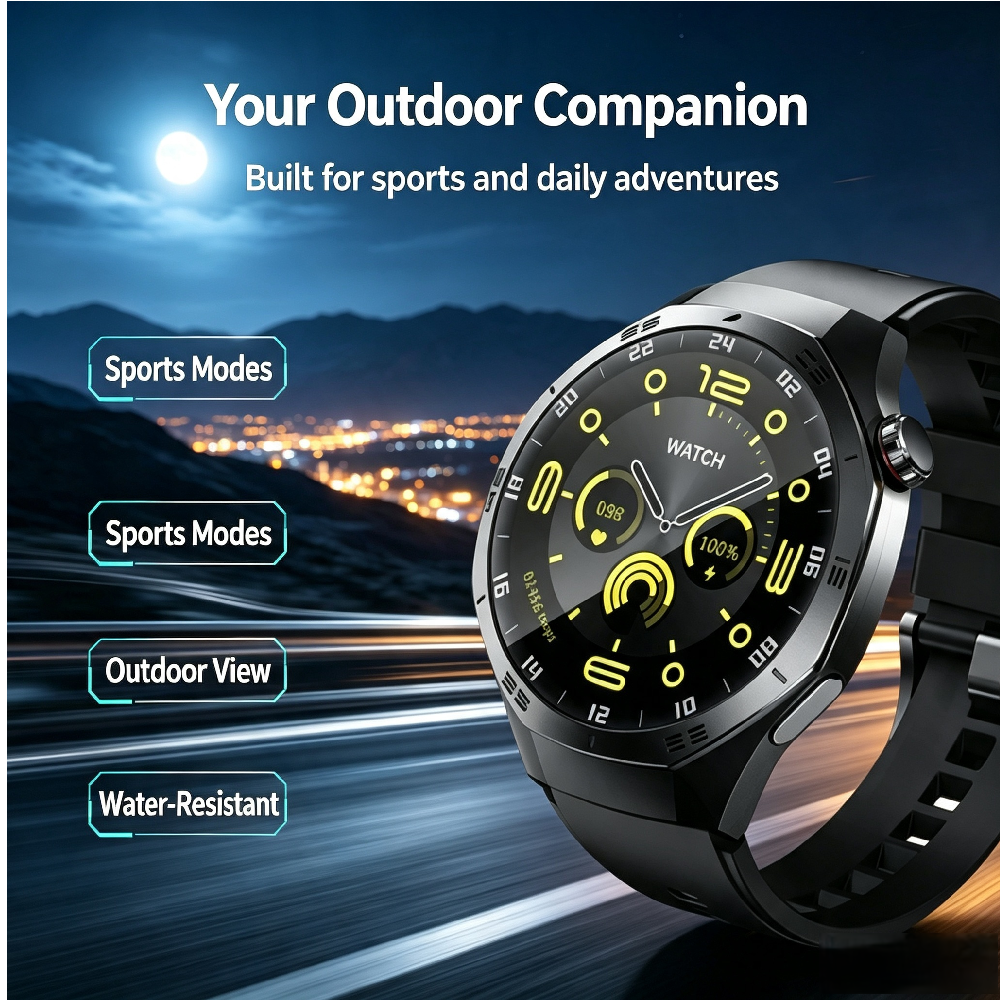 TechLife Relógio Inteligente Para Homens Gt5 Pro Nfc Hd Amoled Display Sono Saúde Pulseira Smartwatch