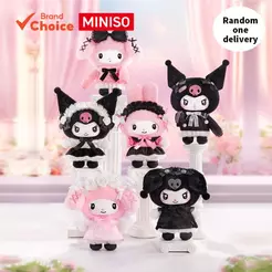 MINISO sanrio jardim dos anjos série - kuromi & my melody adorável pelúcia de vinil em caixas cegas presente 11,5cm ×