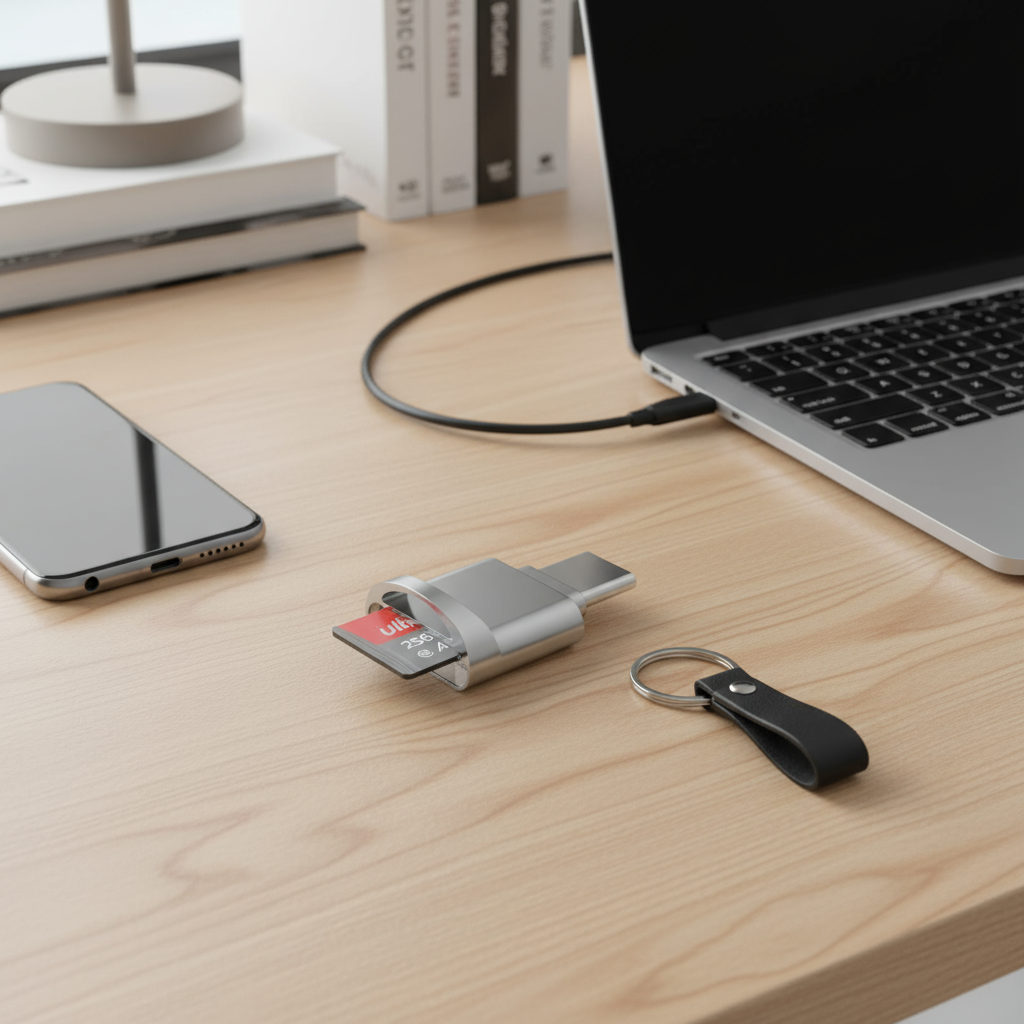 Adaptador de leitor de cartão OTG tipo C para USB C Micro TF Samsung Mac iPhone 15 16