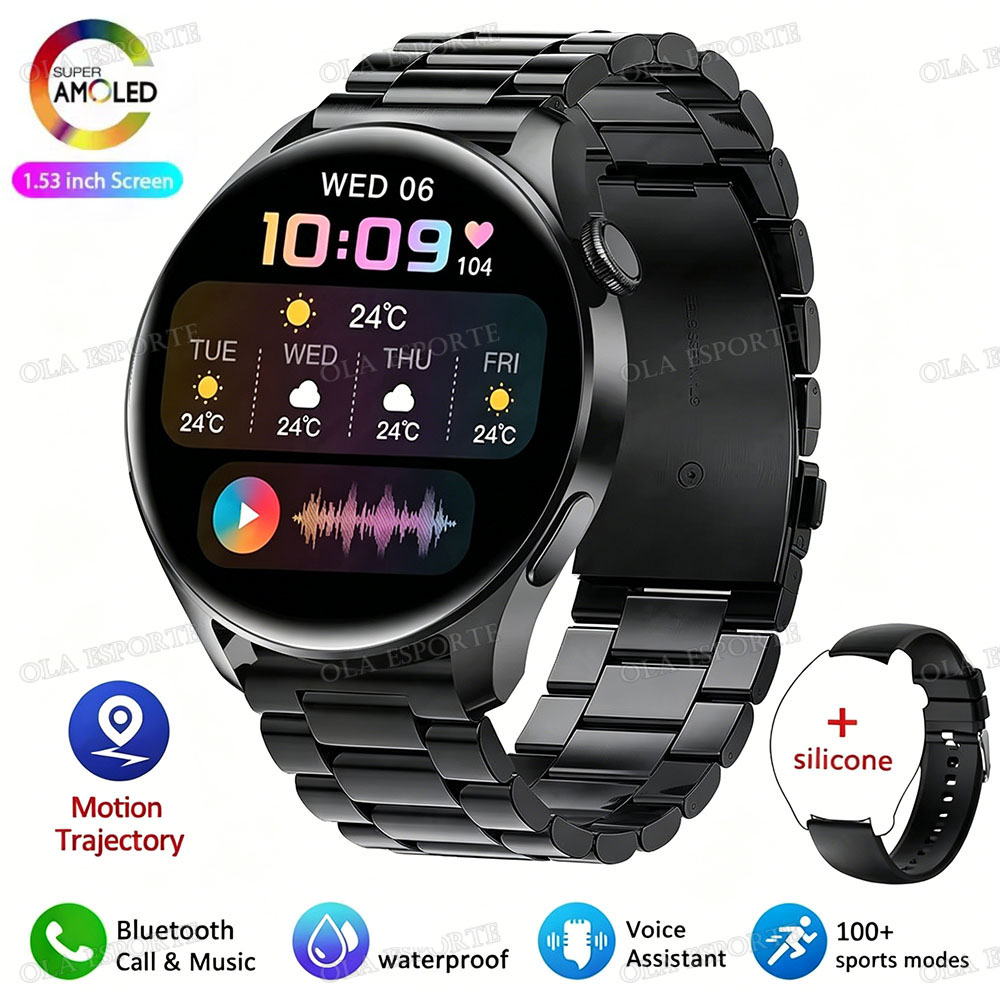 Novo Smartwatch para Homens e Mulheres: Lembrete de Chamada e Mensagem por BT, Monitor de Saúde, À Prova d'Água, Relógio