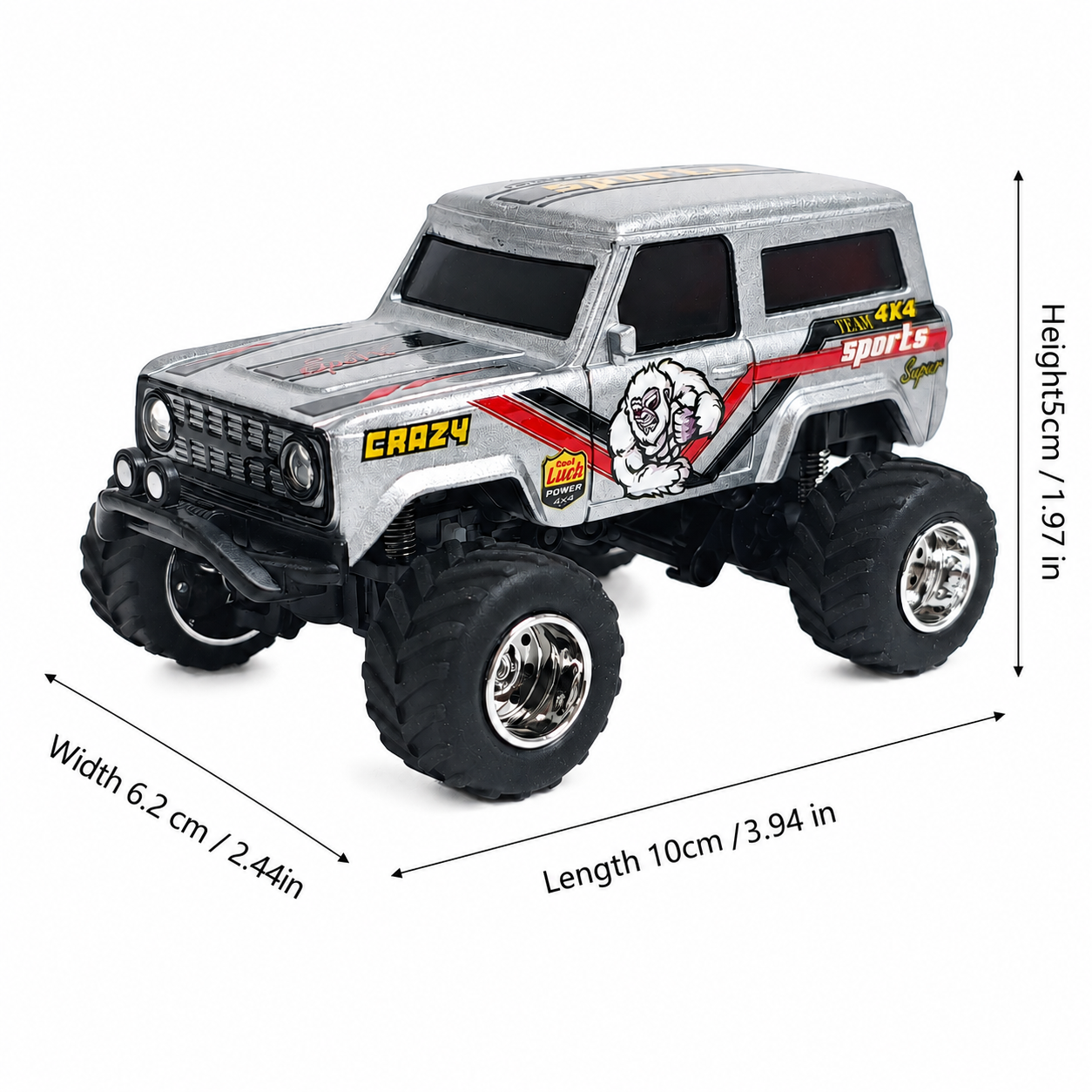 Mini caminhão RC 1:64 para brinquedo infantil. Faróis de LED realistas. Modos duplos de controle remoto. Suporte para — imagem 2 de 2