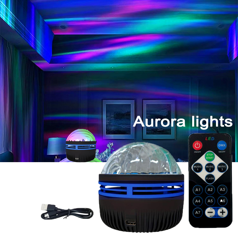 Luz Noturna Giratória Aurora Lâmpada De Projeção LED RGB Colorido Projetor Sala De Estar Cabeceira Ambiente
