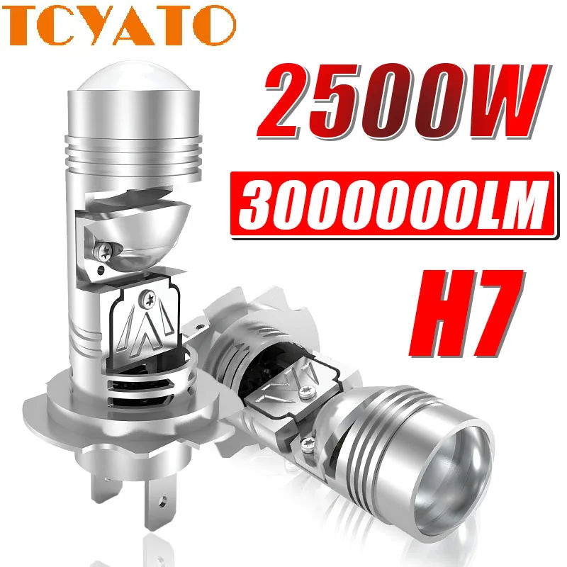  TCYATO H7 LED Mini Lente 1:1 Plug&Play Sem Fio Canbus 6000K Auto Moto Lente LED H7 Farol de Carro com Ventilador