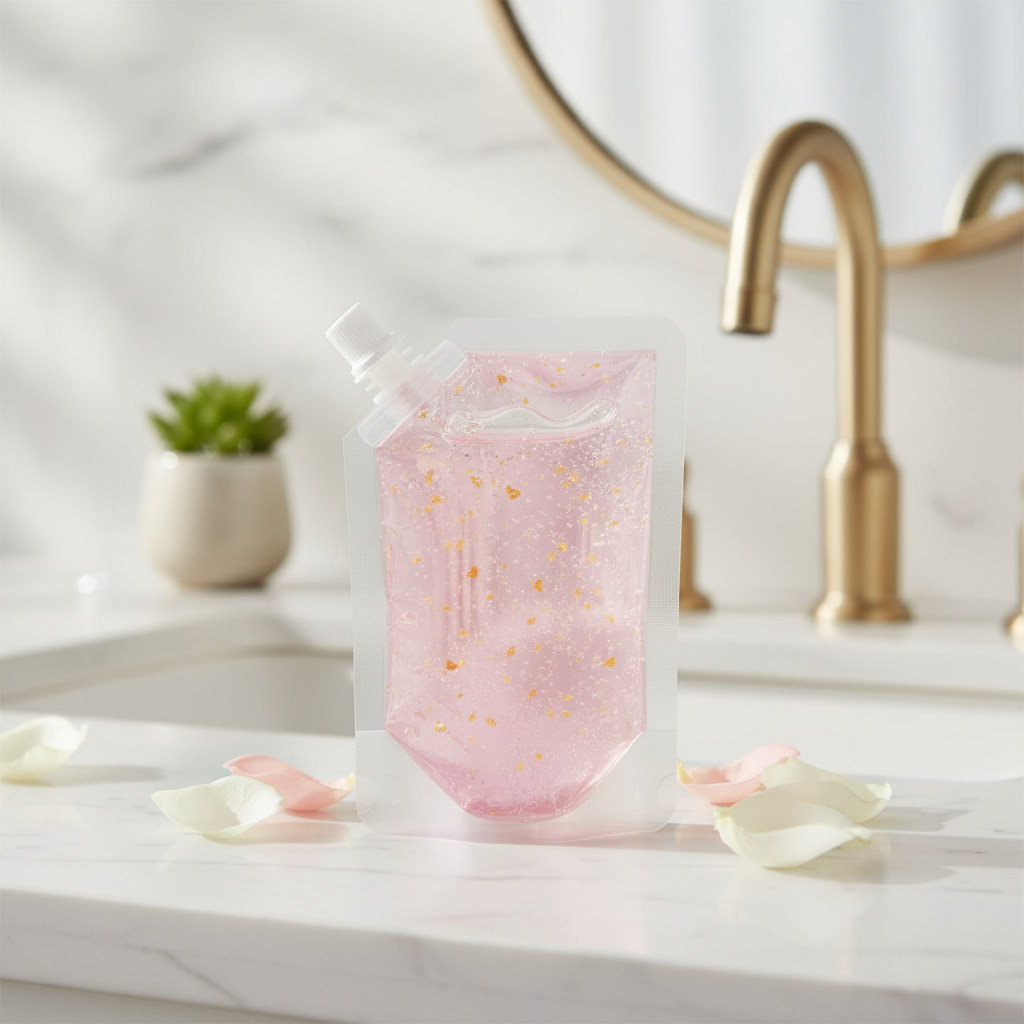  Lakerain Vegan, Base Rosa DIY Brilho Labial: Hidratante, Muda de Cor, com Folha de Ouro