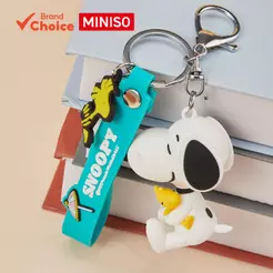 MINISO série de viagem de verão snoopy - chaveiros 3d fofos e colecionáveis (poses em pé e sentada) 4,5 cm × 5 cm ×