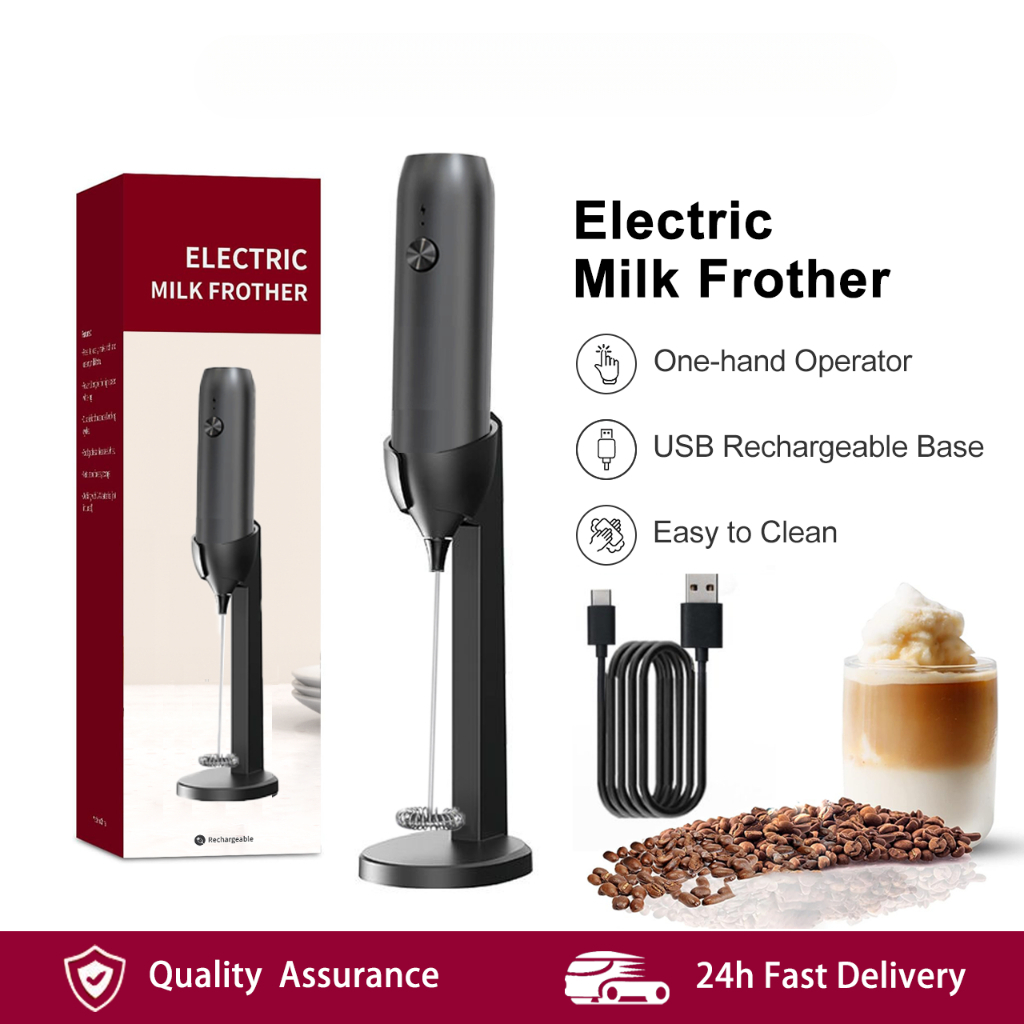 Batedor Elétrico de Mão Recarregável para Espumar Leite, Matcha, Café com Leite, Capuccino, Mixer de Chocolate Quente