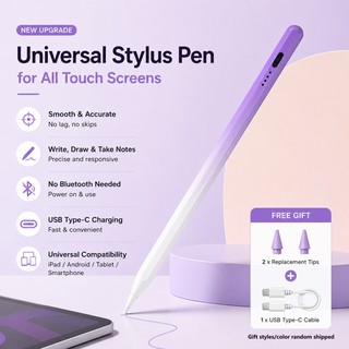 Caneta Stylus Universal para Smartphones e Tablets, Lápis Ativo Premium com Toque Ativo, …