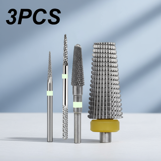 3 peças Kit de brocas de carboneto de tungstênio para arte de unhas em gel profissional, …