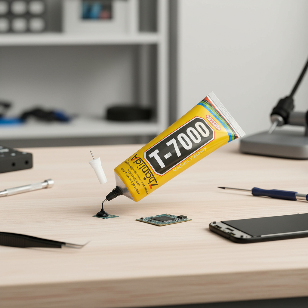 Cola para Reparo de Celular, Tablet e Laptop - 50ML Zhanlida T7000 Adesivo Macio Preto para Tampa Traseira de Tela LCD
