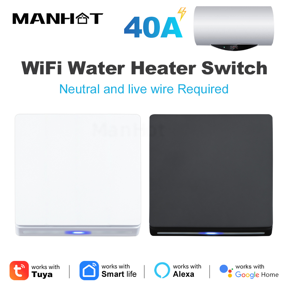 Funciona com o Interruptor Inteligente para Boiler Tuya WiFi 40A 8800W Smart EU, Botão de Pressão para Controle Remoto