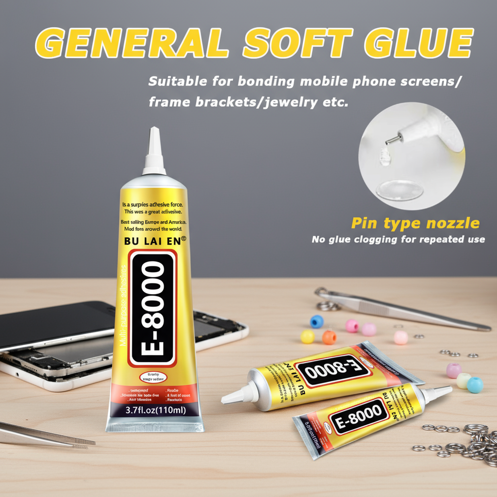 E8000 15ml Cola Adesiva de Fixação Forte para Joias de Celular, Strass, Cristal, Anel, Selante para Celular