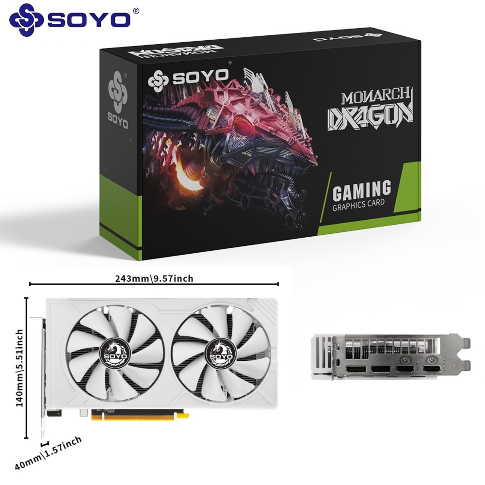 SOYO Nova placa de vídeo RX580 8G GDDR5 de alto desempenho, jogos fluidos e saíd