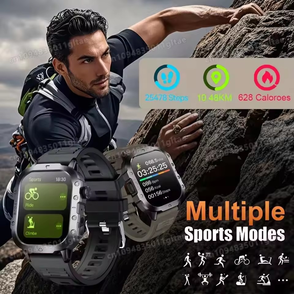 2026 Novo Smartwatch Relógio Inteligente Masculino Ao Ar Livre 2.01 Polegada Assistente De Voz Chamada Bluetooth Com Lan — imagem 2 de 2