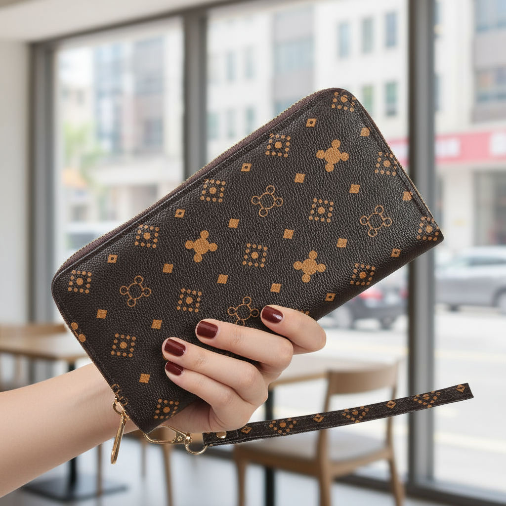 (Trendy2) Lovito Carteira Casual geométrica para presbiopia com zíper compacto para mulheres  LFA65063