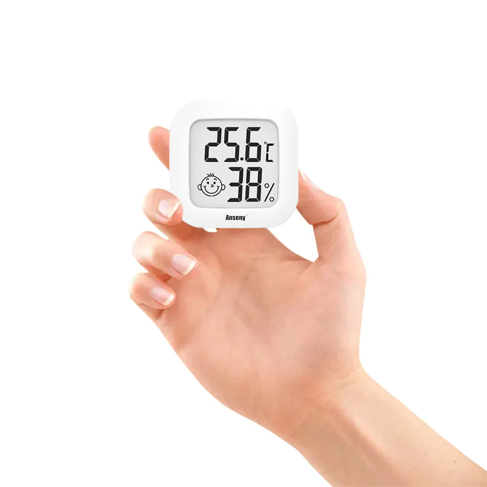 Mini termômetro higrômetro com display LCD, pequeno higrômetro digital de alta precisão, adequado para